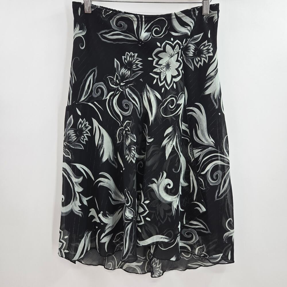 Wrapper Vtg Y2K Fairy Grunge Whimsigoth Romantic Sheer Chiffon Midi Wrap Skirt M
